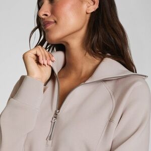 SPANX AirEssentials® Half Zip-Size Small -French Gray